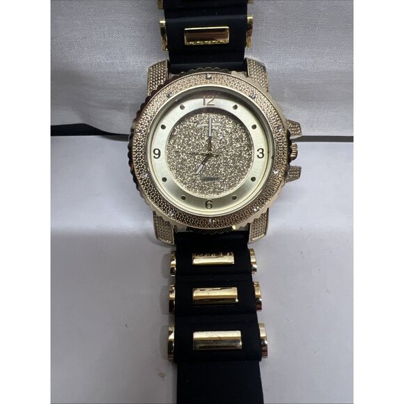 Bust Down Techno Pave Hip Hop Men's Iced Bling Rubber Band Watches WR 7758 - Picture 11 of 11